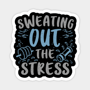 Sweating Out the Stress- New Year Fitness Goal Gym Wear Magnet