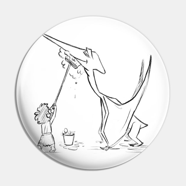 Pterodactyl bath Pin by Jason's Doodles