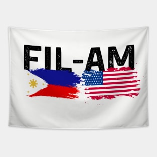 FIL-AM (Filipino American) w/Philippines Flag and American Flag Tapestry