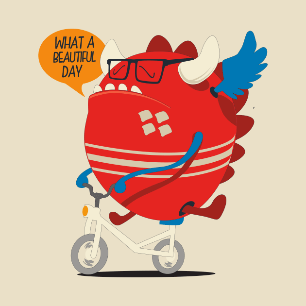 Monster Riding Bike by mertkaratay