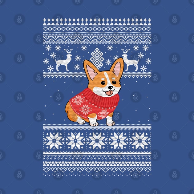 Corgi Christmas Sweater Pattern by SuperrSunday