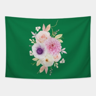 Roses dahlia flower hand drawn Tapestry