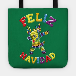 Feliz Navidad Dabbing Pinata Christmas Tote