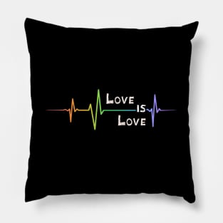 Love Wins Rainbow Heartbeat Pride Shirt, LGBTQ Pride, Gay Shirt, Lesbian Shirt, Gift for Gay Lesbian, Queer Pride Month Shirt Pillow