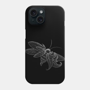 Insect, bee, moth, fantasy black and white Phone Case