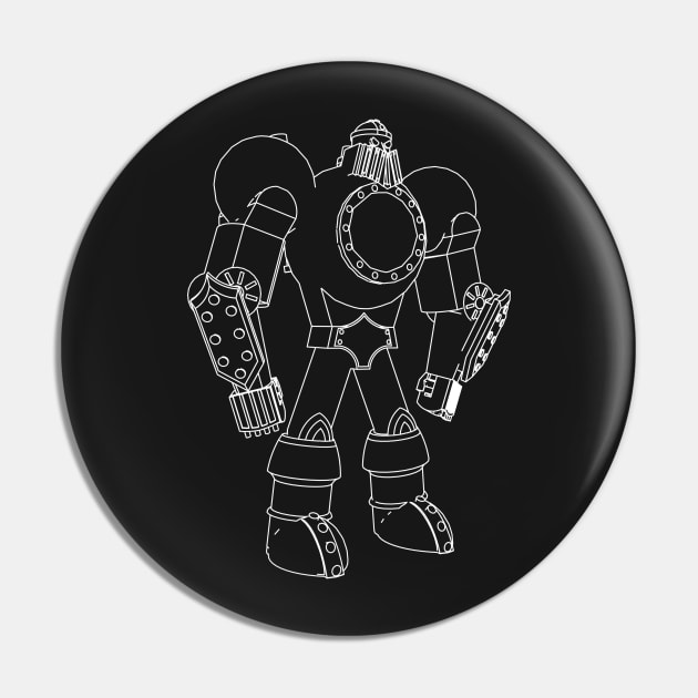 Robot Line Art Pin by Polahcrea