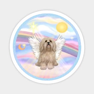 Lhasa Apso Angel in Heaven's Clouds Rainbow Bridge Art Magnet