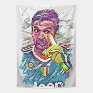 Buffon "NOT TODAY" Italian Legend - Abstract Portrait Tapestry