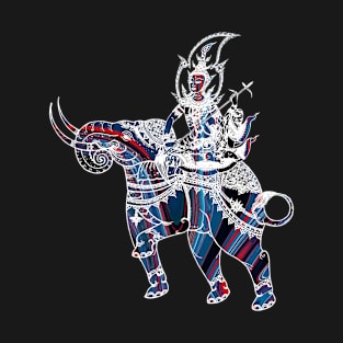 Thai Mythological Figure Riding An Elephant T-Shirt