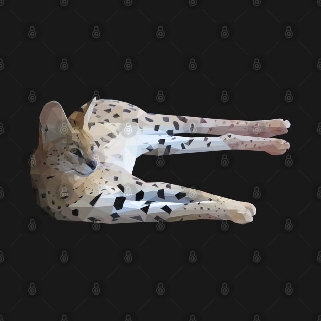 Low Poly Serval Lying Down by ErinFCampbell