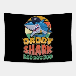 Police Daddy Shark Doo Doo Doo Tapestry