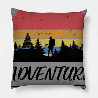 Adventure Hiker Artwork Pillow