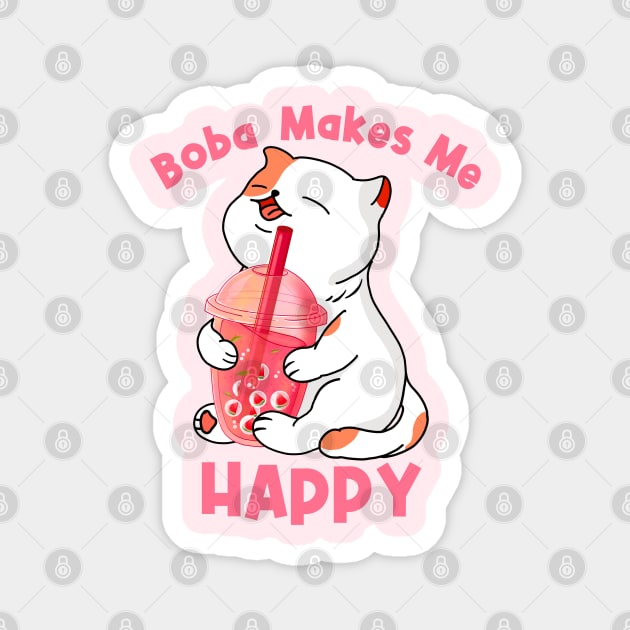 Boba Makes Me Happy Magnet by Kimprut