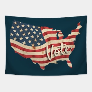 Vote - USA Flag Vintage Tapestry