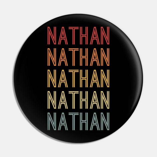 Nathan Name Vintage Retro Gift For Nathan Pin by CoolDesignsDz