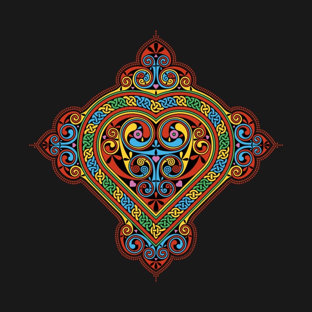 Celtic Heart Knotwork in Color T-Shirt by TitusArt