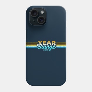 2020 Year of Change - Retro Stripes Chrome Phone Case