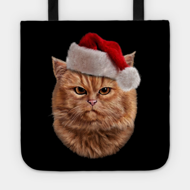 Disgruntle Orange Tabby Cat In Santa Hat Christmas Gifts For