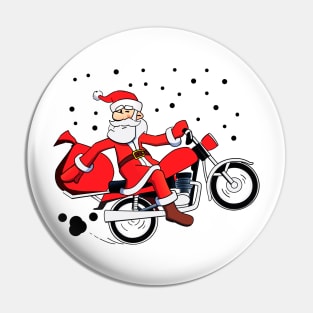 Funny Ugly Christmas Sweater. Santa On Motorcycle. Pin