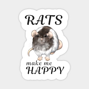 Rats make me happy - Black hooded ver. Magnet