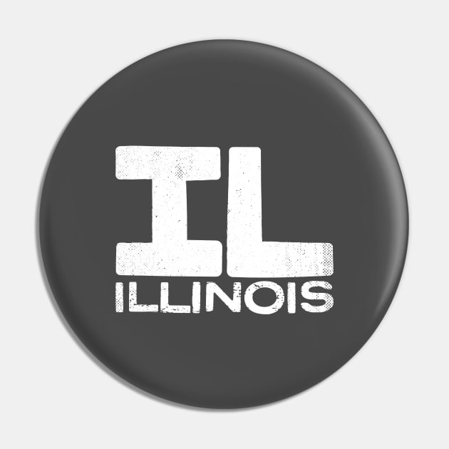 IL Illinois State Vintage Typography Pin by Commykaze