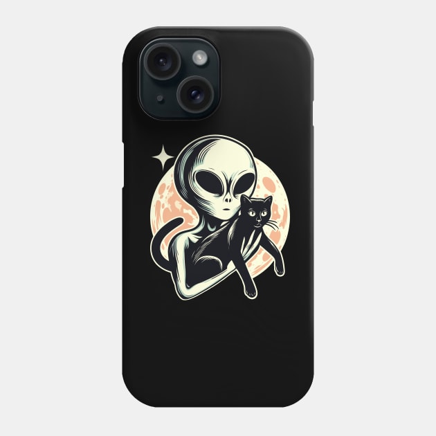 Alien cat aesthetic Phone Case by Elysian wear