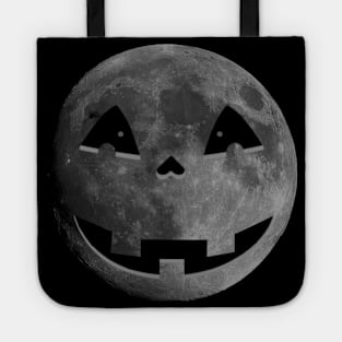 Moon Pumpkin Face Funny Halloween Design Tote