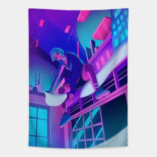 Neon City Tapestry