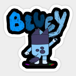 Bingo in globe - Bluey - Sticker Kiss-Cut Sticker 2 x 2 sold by Tamoonz, SKU 783055, Printerval