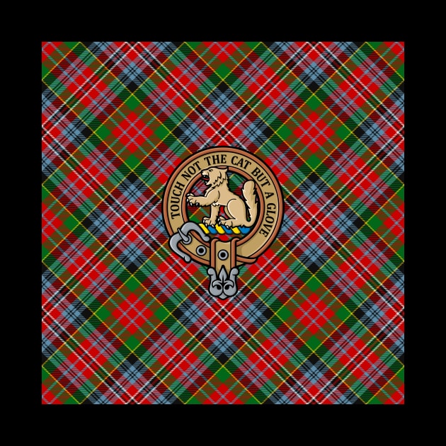 Clan MacPherson Crest over Tartan by sifis