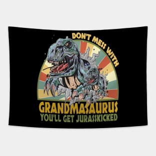 Funny t shirt for Dad, Brother, Boyfriend don't mess with mamasaurus you'll get jurasskicked T-shirt Tapestry