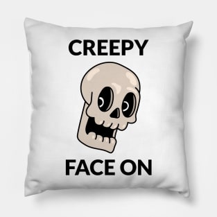 Creepy Face On Skull Skeleton Creepy Spooky Creep Pillow