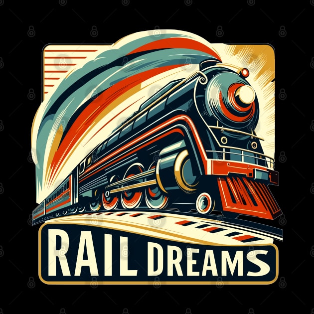 Train Vintage, Rail Dreams by Vehicles-Art