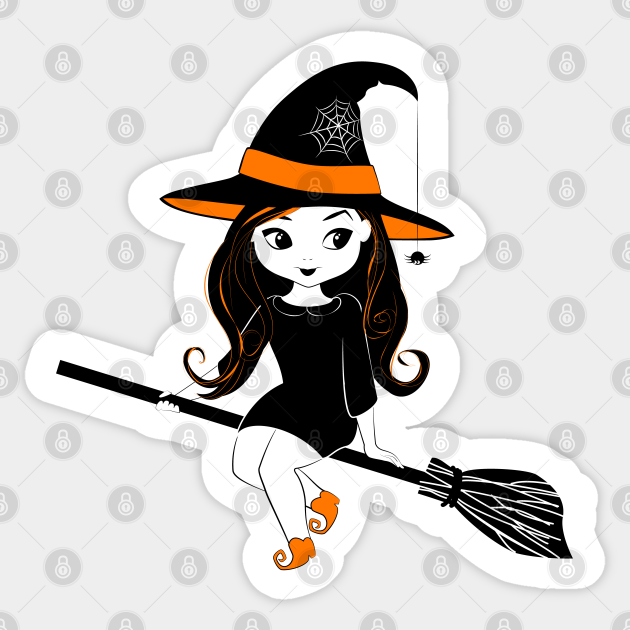 Cute Halloween Witch - Witch - Sticker | TeePublic Cute Halloween Witch - Witch - Sticker | TeePublic
