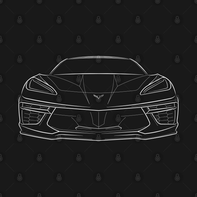 2020 Chevy Corvette Stingray C8 - front stencil, white by mal_photography