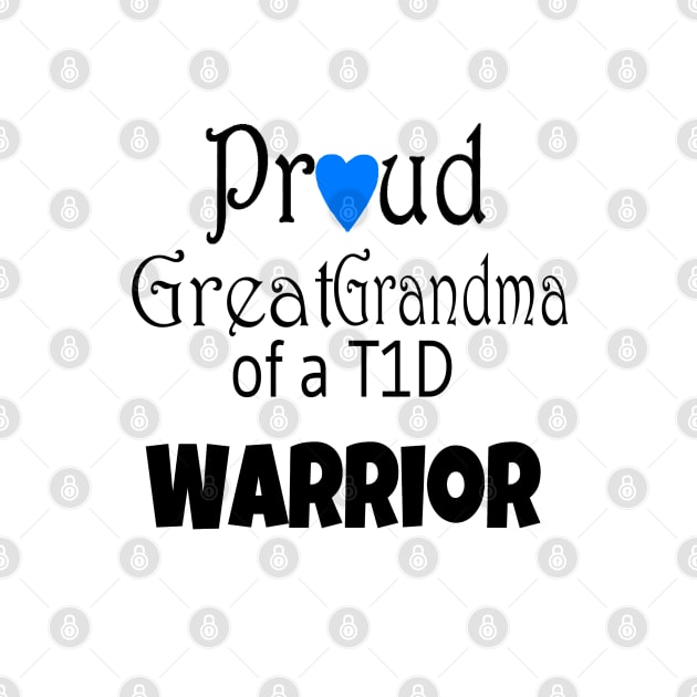 Proud Great Grandma - Black Text - Blue Heart by CatGirl101