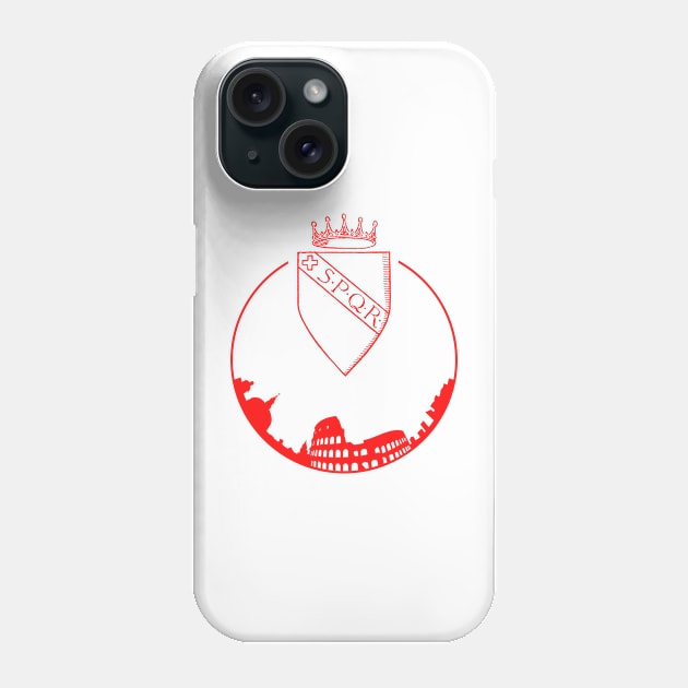 In this picture we see the symbol and emblem of Rome. Also we see the city and its main attraction, and that is Coloseo. We also see the four-letter symbol which translates as (senate and people of Rome). Phone Case by Atom139