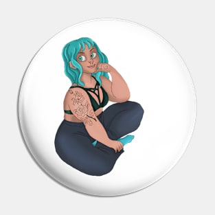 Sitting girl Pin