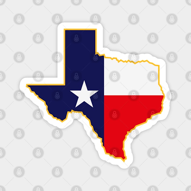 Texas With Flag (Lone Star State) Magnet by MrFaulbaum