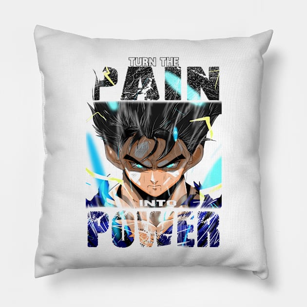 Turn the pain into power Pillow by renjidigitalarts