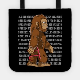 Bigfoot Sasquatch Pi Day Funny Math Love Gift Tote
