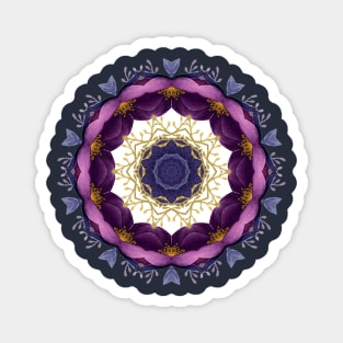 Purple Hellebore Flower Mandala #1 Magnet