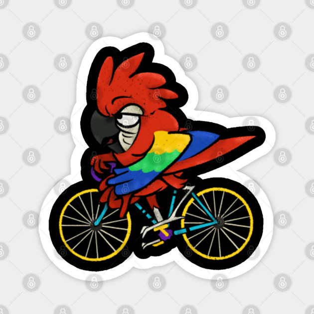 bird riding bike