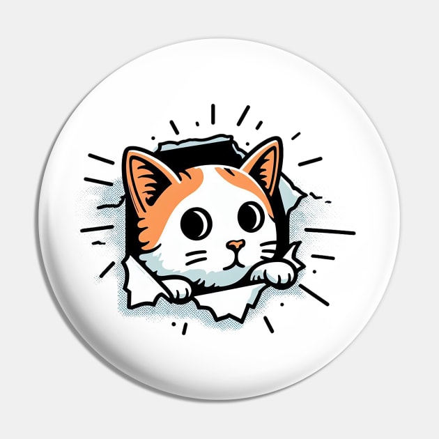 Cute cat peeking Pin by ramith-concept