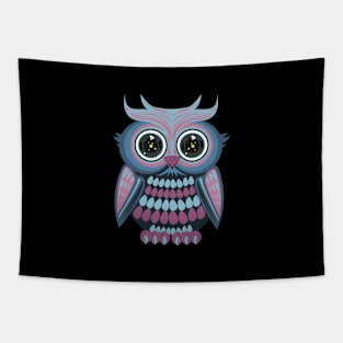 Star Eye Owl - Blue Purple Tapestry