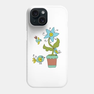 Blumenvögel Phone Case