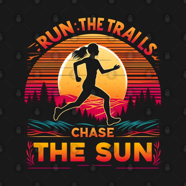 Running vintage style , Trail runner adventure by T-shirt US