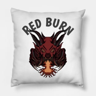 Red burn Pillow