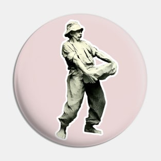 Carrying stone - Elderly worker Pin