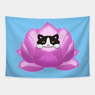 Cat In A Lotus Tapestry